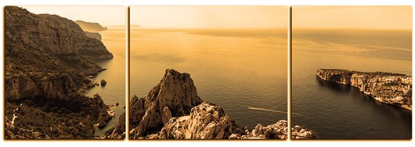 Slika na platnu - Veličanstveni krajolik s mirnim morem - panorama 5233FC (90x30 cm)