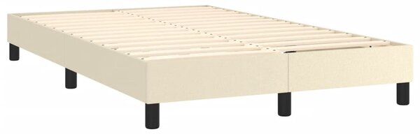 Krevet box spring s madracem LED krem 120x200cm od umjetne kože - Krema / 120 x 200 cm