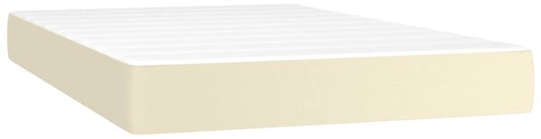 Krevet box spring s madracem LED krem 120x200cm od umjetne kože - Krema / 120 x 200 cm
