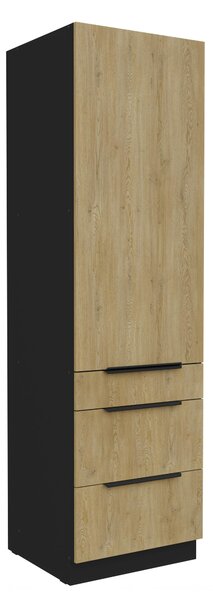 Zondo.hr Kuhinjski ormarić za namirnice Carminia 60 DKS-210 3S1F PREMIUM BOX (hrast cremona + crna). 1128015