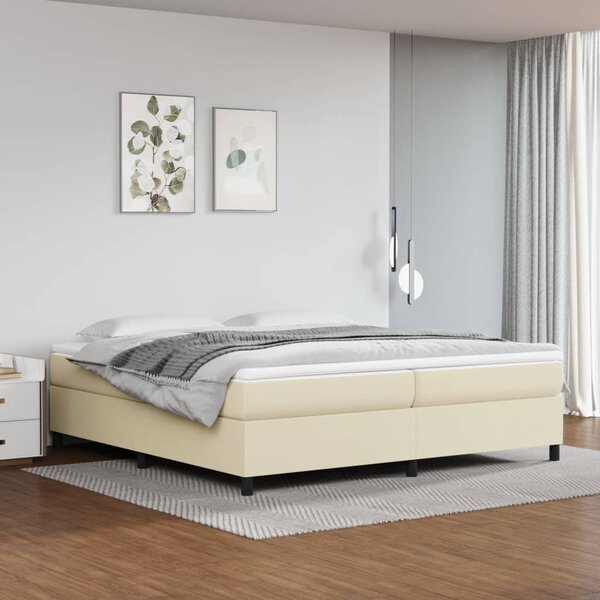 Krevet s oprugama i madracem krem 200x200 cm od umjetne kože - Krema / 200 x 200 cm
