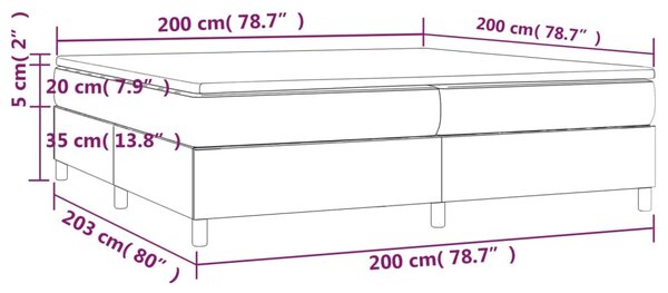 Krevet s oprugama i madracem krem 200x200 cm od umjetne kože - Krema / 200 x 200 cm