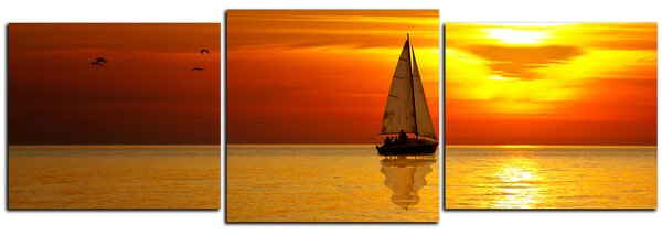 Slika na platnu - Brod u zalasku sunca - panorama 5247D (90x30 cm)