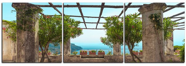 Slika na platnu - Drevni vrt na obali mora - panorama 5249B (90x30 cm)