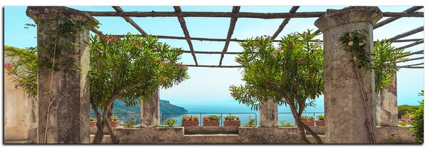 Slika na platnu - Drevni vrt na obali mora - panorama 5249A (105x35 cm)