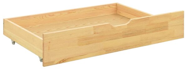 Okvir kreveta s 2 ladice od masivne borovine 90 x 200 cm - Smeđa / N/A