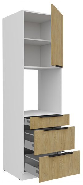 Zondo.hr Kuhinjski ormarić za pećnicu Carminia 60 DPS-210 3S1F PREMIUM BOX (hrast cremona + bijela). 1128081