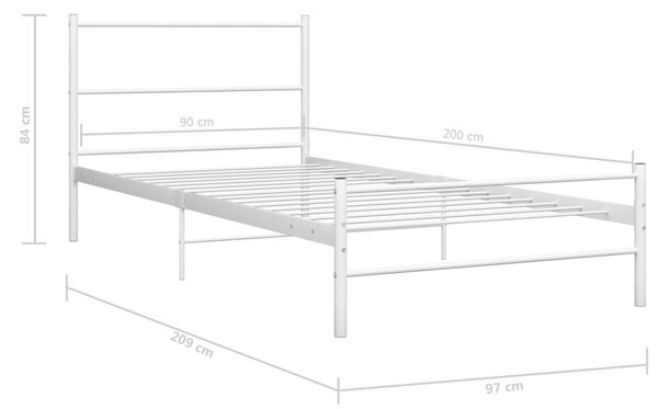 Okvir kreveta bijeli metalni 90 x 200 cm - Bijela / 90 x 200 cm