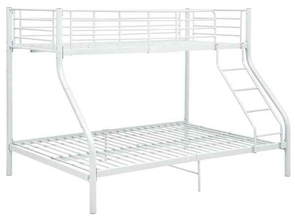Okvir za krevet na kat bijeli metalni 140 x 200 / 90 x 200 cm - Bijela / N/A