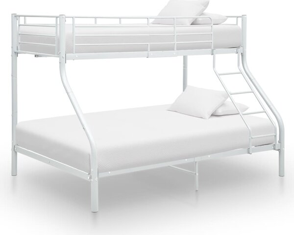 Okvir za krevet na kat bijeli metalni 140 x 200 / 90 x 200 cm - Bijela / N/A