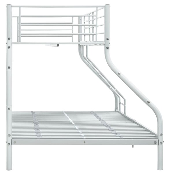 Okvir za krevet na kat bijeli metalni 140 x 200 / 90 x 200 cm - Bijela / N/A