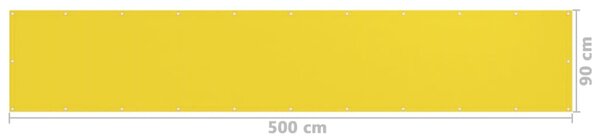 Balkonski zastor žuti 90 x 500 cm HDPE - Žuta / 90 x 500 cm