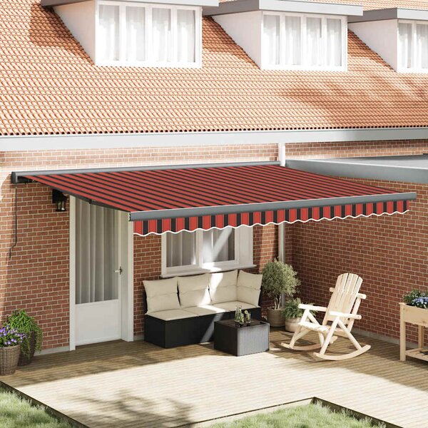 Tenda na uvlačenje narančasto-smeđa 4 x 3 m tkanina i aluminij - Šarena / 400 x 300 cm