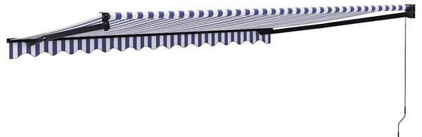 Tenda na uvlačenje plavo-bijela 4 x 3 m od tkanine i aluminija - Plava / 4 x 3 m