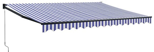 Tenda na uvlačenje plavo-bijela 4 x 3 m od tkanine i aluminija - Plava / 4 x 3 m