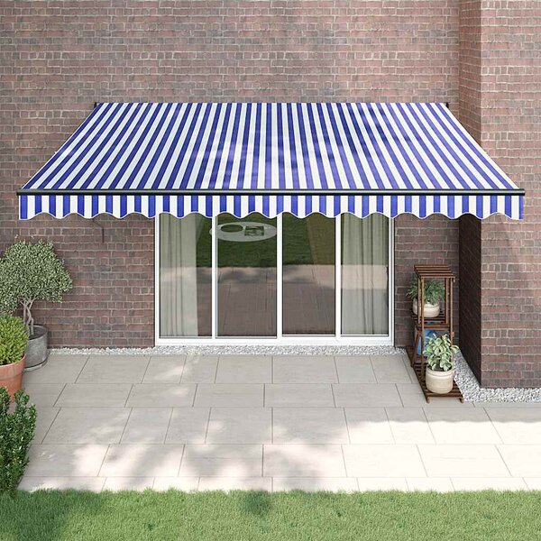 Tenda na uvlačenje plavo-bijela 4 x 3 m od tkanine i aluminija - Plava / 4 x 3 m