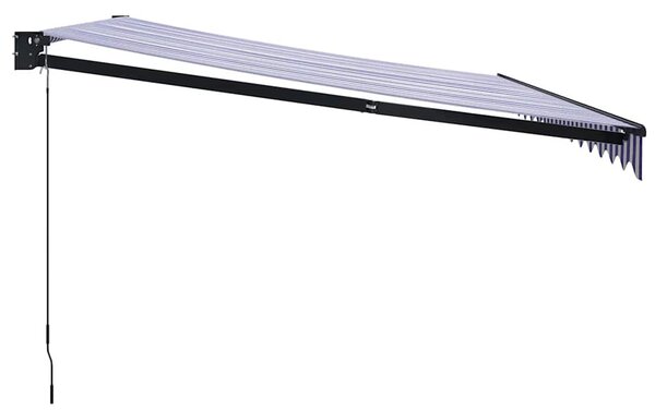 Tenda na uvlačenje plavo-bijela 4 x 3 m od tkanine i aluminija - Plava / 4 x 3 m