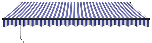 Tenda na uvlačenje plavo-bijela 4 x 3 m od tkanine i aluminija - Plava / 4 x 3 m