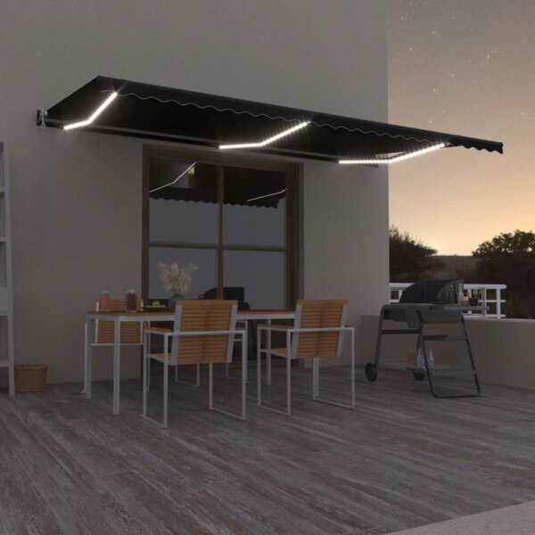 Automatska tenda sa senzorom za vjetar LED 600x350 cm antracit - Antracitno siva / 600 x 350 cm