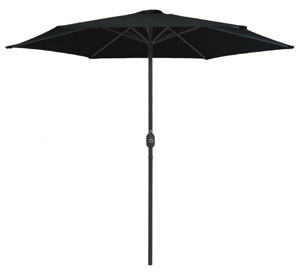Vrtni suncobran s aluminijskim stupom 270 x 246 cm crni - Crna / N/A
