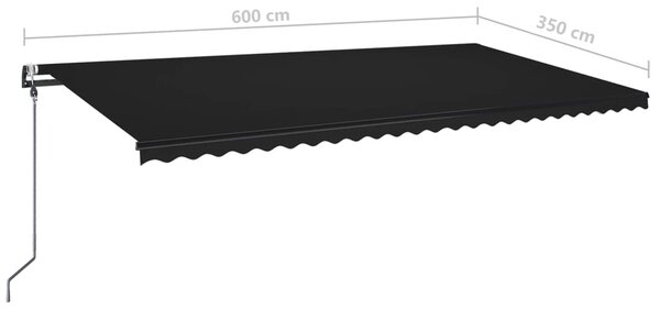 Automatska tenda sa senzorom za vjetar LED 600x350 cm antracit - Antracitno siva / 600 x 350 cm