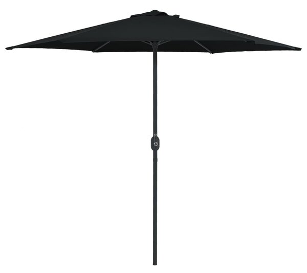 Vrtni suncobran s aluminijskim stupom 270 x 246 cm crni - Crna / N/A