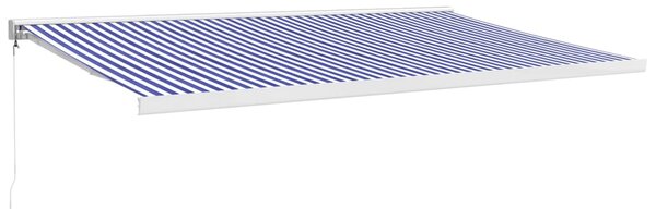 Tenda na uvlačenje plavo-bijela 5 x 3 m od tkanine i aluminija - Plava / 5 x 3 m