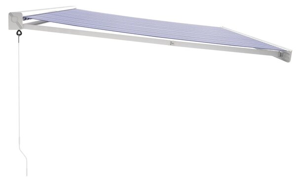 Tenda na uvlačenje plavo-bijela 5 x 3 m od tkanine i aluminija - Plava / 5 x 3 m