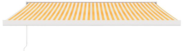 Tenda na uvlačenje žuto-bijela 4,5x3 m od tkanine i aluminija - Žuta / 4.5 x 3 m