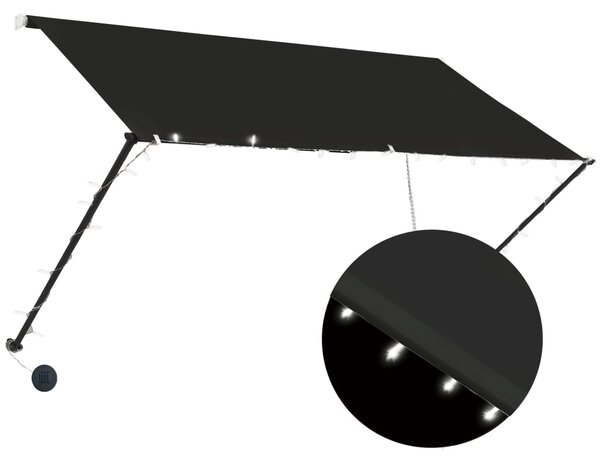 Tenda na uvlačenje s LED svjetlima 250 x 150 cm antracit - Antracitno siva / 250 x 150 cm