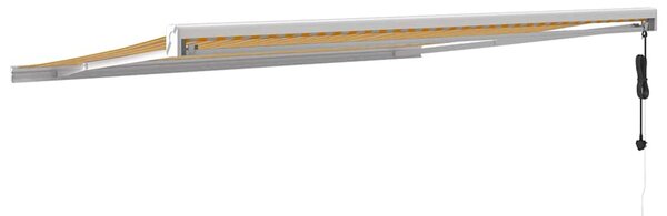 Tenda na uvlačenje žuto-bijela 4,5x3 m od tkanine i aluminija - Žuta / 4.5 x 3 m