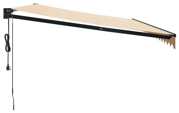 Automatska tenda na uvlačenje žuto-bijela 5 x 3 m - Šarena / 5 x 3 m