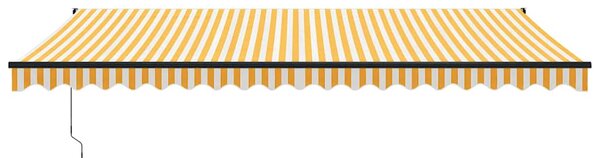 Automatska tenda na uvlačenje žuto-bijela 5 x 3 m - Šarena / 5 x 3 m
