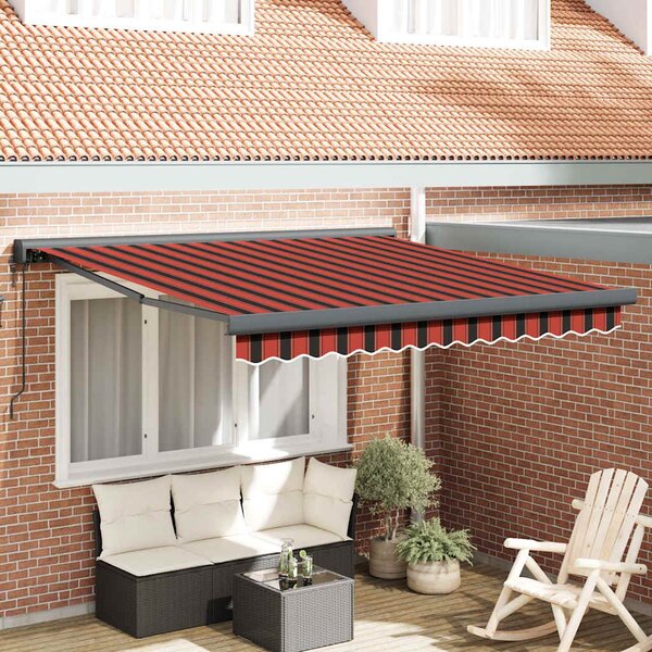 Tenda na uvlačenje narančasto-smeđa 3x2,5 m tkanina i aluminij - Narančasta / 3 x 2.5 m