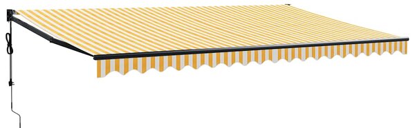 Automatska tenda na uvlačenje žuto-bijela 5 x 3 m - Šarena / 5 x 3 m