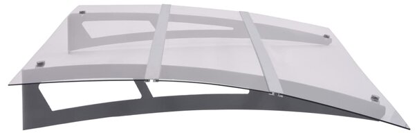 Nadstrešnica za vrata srebrna i prozirna 120x90 cm polikarbonat - Šarena / 120 x 90 cm