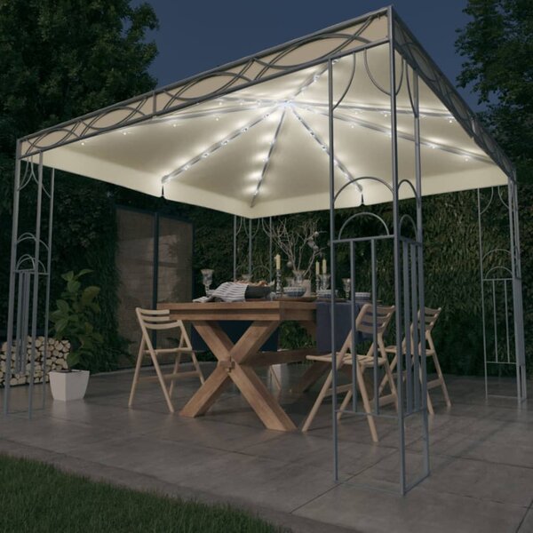 Sjenica s LED svjetlosnim trakama 300 x 300 cm krem - Krema / 300 x 300 cm