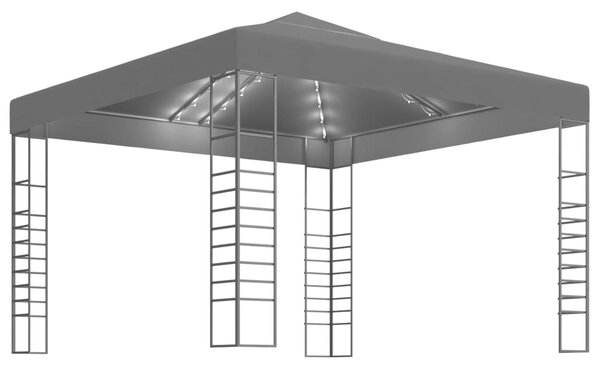 Vrtni šator s LED svjetlosnim trakama 3 x 3 m antracit - Antracitno siva / N/A