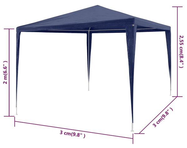 Šator za zabave 3 x 3 plavi - Plava / 3 x 3 m