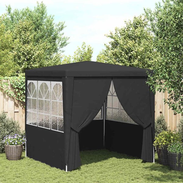 Profesionalni šator za zabave 2 x 2 m antracit 90 g/m² - Antracitno siva / 2 x 2 m