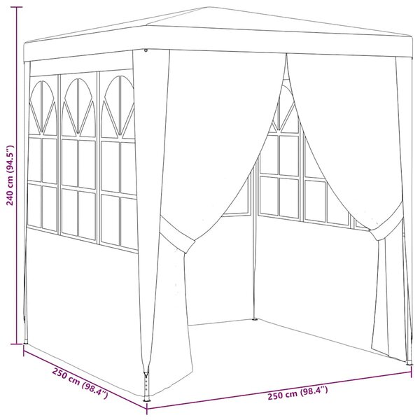 Profesionalni šator za zabave 2,5 x 2,5 m plavi 90 g/m² - Plava / 2.5 x 2.5 m
