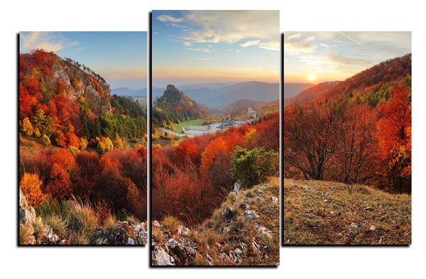 Slika na platnu - Jesenski pejzaž na zalasku sunca, Slovačka, Vrsatec 1260C (90x60 cm)