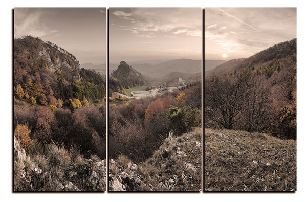 Slika na platnu - Jesenski pejzaž na zalasku sunca, Slovačka, Vrsatec 1260FB (90x60 cm )