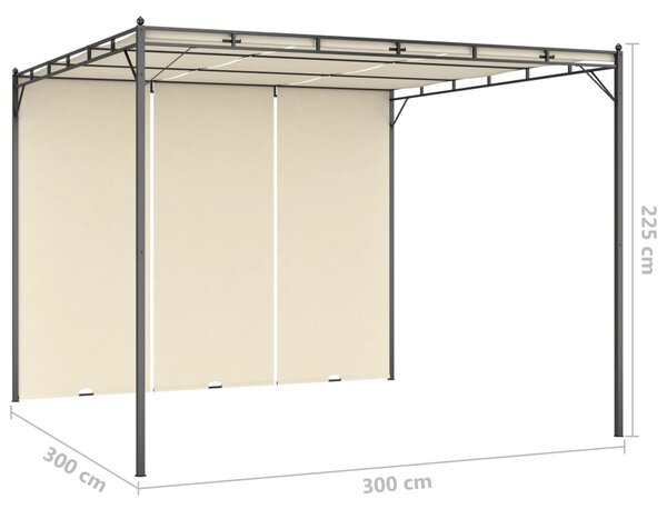 Vrtna sjenica s bočnim zastorom 3 x 3 x 2,25 m krem - Krema / 3 x 3 x 2.25 m