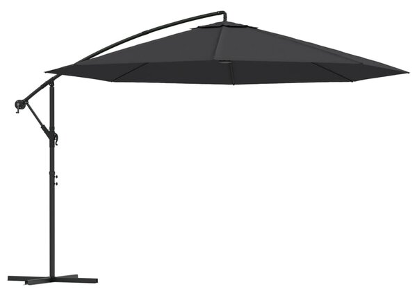 Konzolni vrtni suncobran s aluminijskim stupom 350 cm crni - Crna / Default
