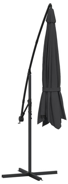 Konzolni vrtni suncobran s aluminijskim stupom 350 cm crni - Crna / Default