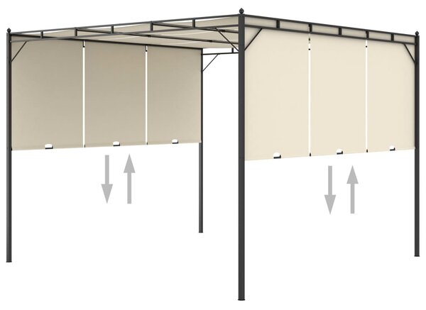 Vrtna sjenica s bočnim zastorom 3 x 3 x 2,25 m krem - Krema / 3 x 3 x 2.25 m