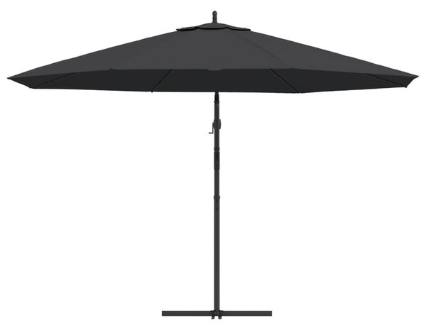 Konzolni vrtni suncobran s aluminijskim stupom 350 cm crni - Crna / Default
