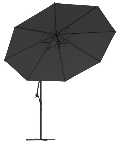 Konzolni vrtni suncobran s aluminijskim stupom 350 cm crni - Crna / Default