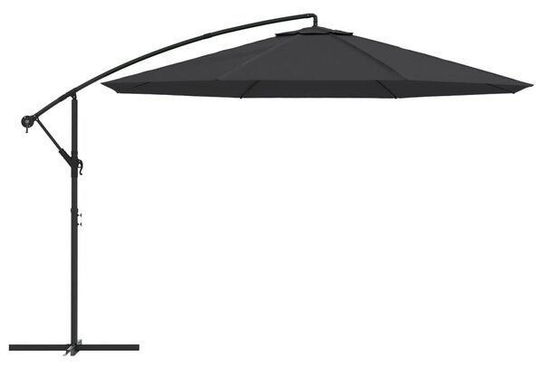 Konzolni vrtni suncobran s aluminijskim stupom 350 cm crni - Crna / Default